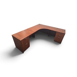 Wood Desk with Drawers