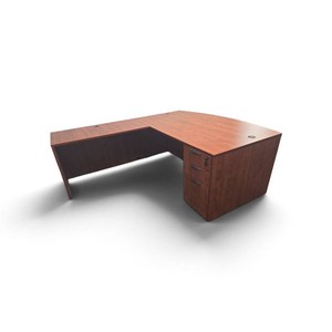 Wood Desk with Drawers