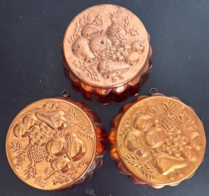 Three Vintage Copper Gelatin Molds