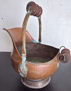 Vintage Dutch Copper Coal Scuttle
