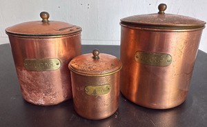 Vintage Copper Nesting Canisters