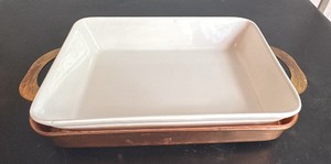 Vintage Baking Dish with Copper Carrier
