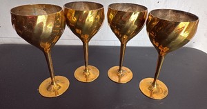 Solid Brass Wine Goblets