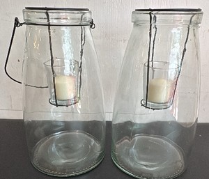 Pair of Glass Lanterns