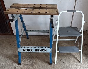 Folding Workbench and Folding Step Stool