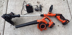 Black & Decker Blower and Trimmer with Batteries and Chargers