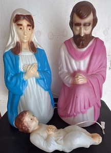 Mary, Joseph and Baby Jesus Blow Molds