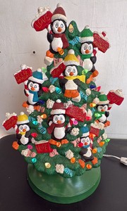 Ceramic Penguin Christmas Tree