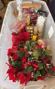 Large Tote of Christmas Decor