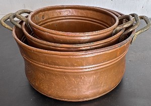 Turkart Vintage Nesting Copper Pots