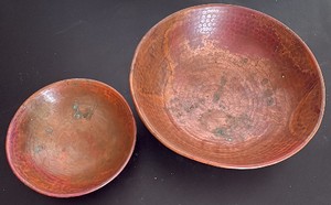 Vintage Hammered Copper Bowls