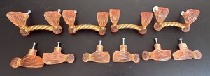 Pink and Brass Toned Hardware
