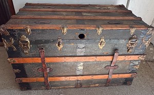 Vintage Flattop Steamer Trunk