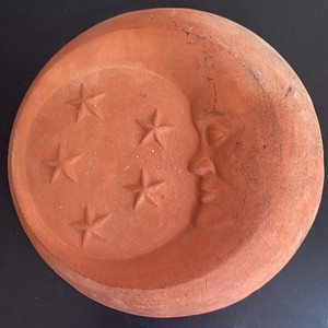 Vintage Clay Crescent Moon