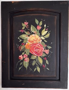Hand Painted Floral on Wood