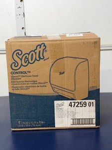 MSRP $100 NEW Scott Control 47259 Slimroll Electronic Paper Towel Dispenser, Automatic Touchless Operation, Compact Space-Saving Design, 580 Hard Roll Capacity, Motion Activated, Commercial Restroom, Healthcare &amp Business Use