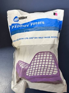 MSRP $100 NEW Miller SA00820 P100OV Organic Vapor &amp Particulate Replacement Filter Pair For LPR-100 OV Half-Mask Respirator, 99.97% Filtration, Stick, MIG &amp TIG Welding, Grinding, Painting, Coating, Metalworking, Automotive &amp Heavy Equipment