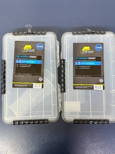 MSRP $50 NEW Lot Of 2 Plano Guide Series 3700 Deep Waterproof StowAway Storage Cases 3741-10, 14x9x2.875, 13 Adjustable Compartment Configurations, Dri-Loc O-Ring Seal, 3 Cam-Action Latches, Made In USA, Fishing, Tools, Parts &amp Gear