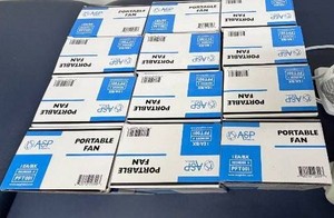 MSRP $125 NEW Case of 12 ASP Medical PFT001 Personal Portable Battery-Operated Fans, 4 D Battery Powered, Multiple Speeds, Cordless Compact Cooling Fans, Individually Boxed, Great for Patient Rooms, Home Care, Bedside, Office, Camping &amp Emergencies
