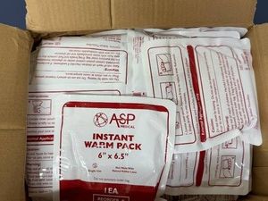 NEW 90 ASP Medica Instant Warm Packs, 3 Full Cases, 6 x 6.5 Single-Use Portable Heat Packs, Latex-Free, No Electricity Needed, Quick-Activating Heat Therapy for First Aid, Sports, Clinics, EMS, Travel, Outdoor, Jobsite &amp Emergency Kits Expired