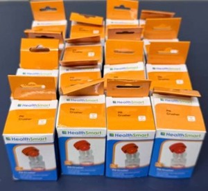 MSRP $300 New Lot of 16 HealthSmart Twist-to-Crush Pill Crushers With Built-In Medication Storage Compartment, Crushes Tablets Into Fine Powder, Durable Lightweight Design, Home, Senior Care &amp Healthcare Use
