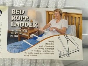 NEW MEDca Bed Rope Ladder Helper, Adjustable Pull-Up Bed Assist With Cushioned Non-Slip Hand Grips, 300-Lb Capacity, Helps Sit Up &amp Get Out Of Bed, Senior, Elderly, Injury Recovery &amp Home Health Mobility Aid