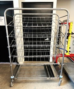 MSRP $1,500 Heavy-Duty Stainless Steel Mobile Supply &amp Picking Cart, 66x30x48, Multi-Level Slanted Wire Organizer Shelves, Removable Stainless Dividers, Heavy-Duty Swivel Casters, Medical, Warehouse &amp Stockroom Use
