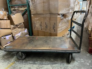 MSRP $1,000 Heavy-Duty Industrial Steel Platform Truck &amp Material Handling Cart, Huge 60x31.5 Steel Deck, 39 High Push Handle, Large Commercial Casters, Warehouse, Factory, Machine Shop, Receiving &amp Moving Use