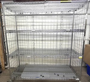 MSRP $3,500 Metro Super Erecta Heavy-Duty Commercial Wire Shelving Storage Rack, 7 Shelves (3 stacked on top of each other) w3-Sided Retaining Panels, NSF, Warehouse, Restaurant, Garage &amp Industrial Storage, Approx 7Hx6Lx2D, Wheel Rubber Missing