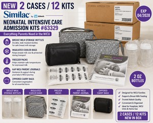NEW 2 Cases  12 Similac Abbott NICU Neonatal Intensive Care Admission Kits #63329, Breast Milk Storage Bottles, Insulated Cooler Bags &amp Freezer Packs, AAP NICU Parent Journals, Zippered Carry Bags, Exp 042028