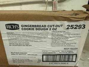 128 Appox. Ct Gingerbread Cut-out Cookie Dough