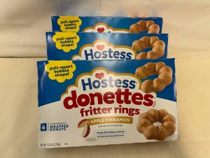 3x Hostess Donettes Fritter Rings-Apple Cinnamon