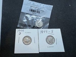 1944, 1944 D and 1944 S Silver Mercury Dimes