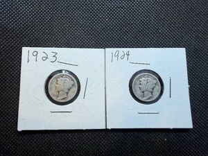 1923 and 1924 Silver Mercury Dimes