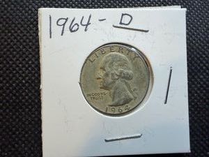 1964 D Silver Washington Quarter