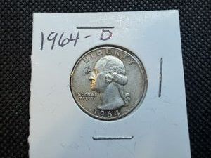 1964 D Silver Washington Quarter