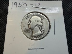 1950 D Silver Washington Quarter