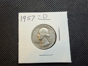 1957 D Silver Washington Quarter