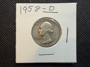 1958 D Silver Washington Quarter