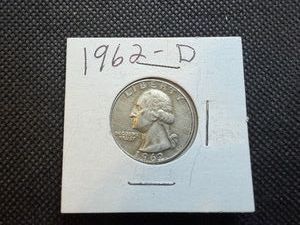 1962 D Silver Washington Quarter