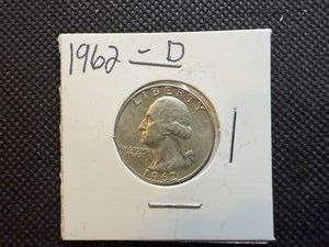 1962 D Silver Washington Quarter
