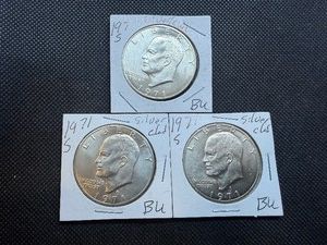 Three 1971 S Ike Dollars Marked BU When Purchased