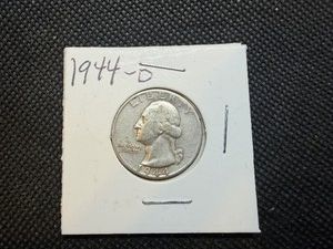 1944 D Silver Washington Quarter