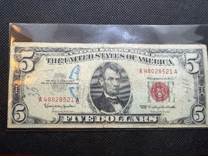 1963 Series Red Seal $5 Bill