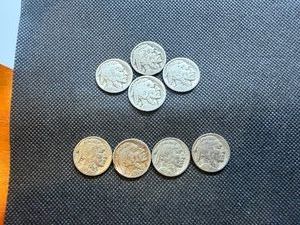 1926, 1927, 1928, 1929 Buffalo Nickels Plus Four Dateless Buffalo Nickels
