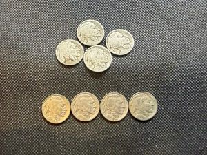 1934, 1935 D, 1936, 1937 Buffalo Nickels Plus Four Dateless Buffalo Nickels