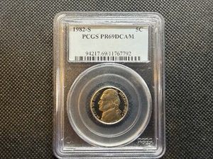 1982 S 5C PCGS PR 69 DCAM