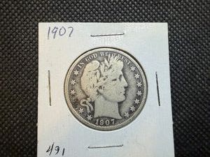 1907 Silver Barber Half Dollar