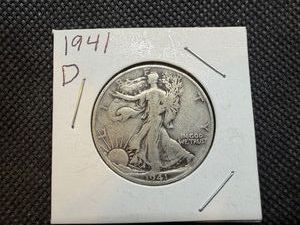 1941 D Silver Walking Liberty Half Dollar
