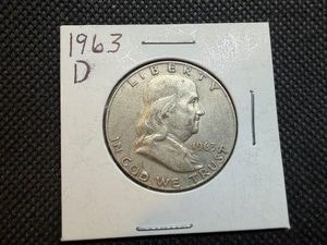 1963 D Silver Franklin Half Dollar